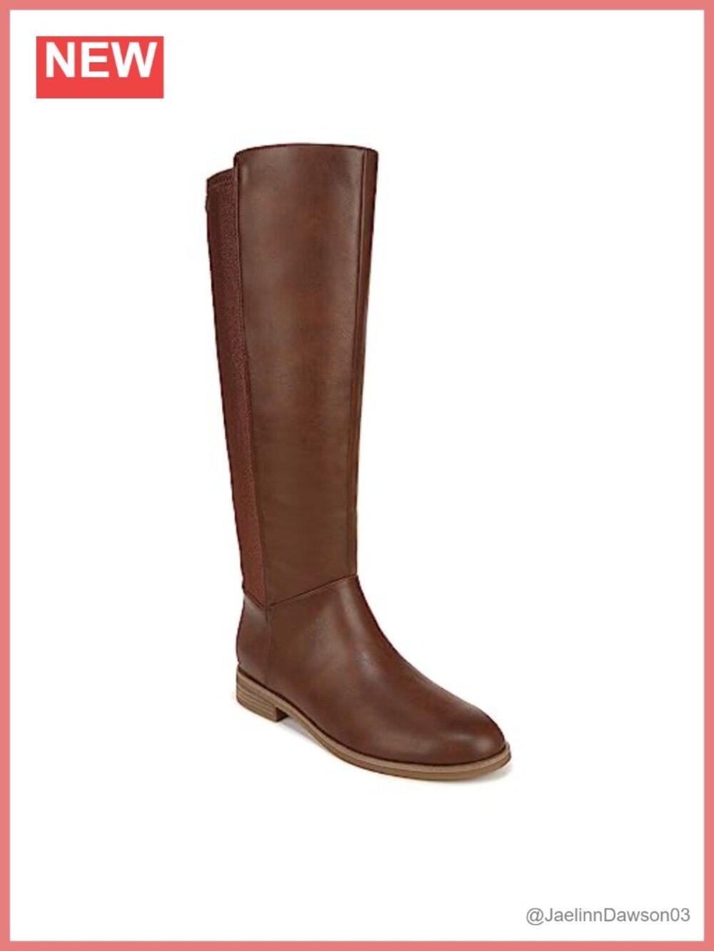 Women's Knee High Faux Leather Zip Boots Block Heel